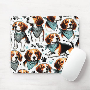 Vintage Beagle Puppy Seamless Mouse Mat