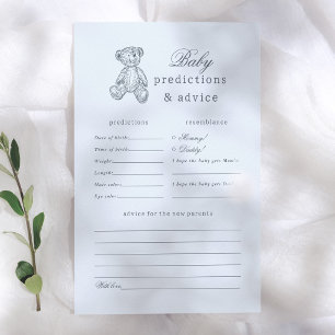 Vintage Bear Baby Shower Predictions & Advice Game