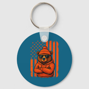 Vintage Bear Graphic For Men Women Boys Girls Kids Key Ring