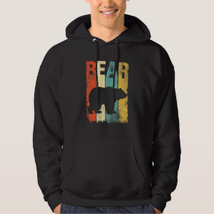 Vintage Bear Grizzly Wildlife Animal Nature Campi Hoodie