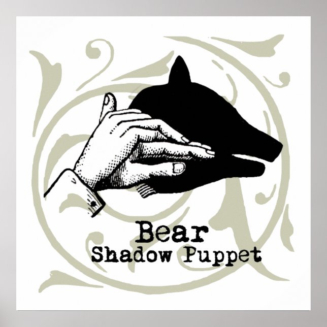 Vintage Bear Hand Puppet Shadow Games Poster (Front)