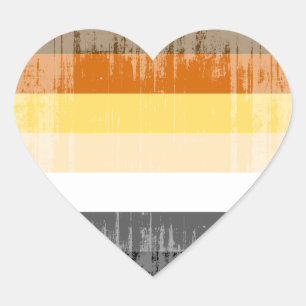 Vintage Bear Pride Heart Sticker