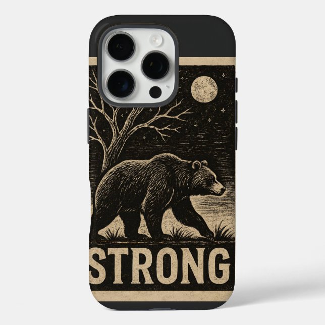 Vintage Bear Strength Case-Mate iPhone Case (Back)