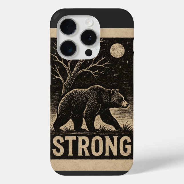 Vintage Bear Strength Case-Mate iPhone Case (Back)