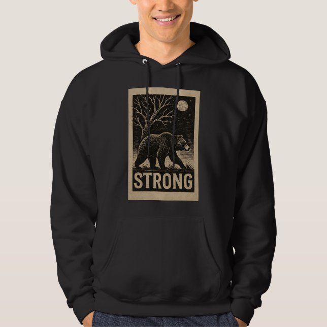 Vintage Bear Strength Hoodie (Front)