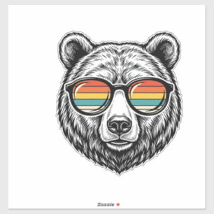 Vintage Bear Sunglasses Vector Graphic Design_1