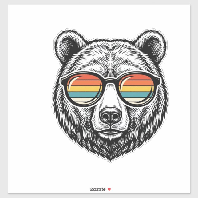 Vintage Bear Sunglasses Vector Graphic Design_1 (Sheet)