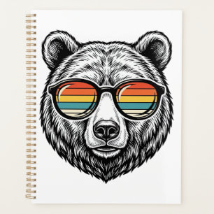 Vintage Bear Sunglasses Vector Graphic Design_1 Planner