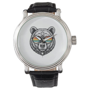 Vintage Bear Sunglasses Vector Graphic Design_1 Watch