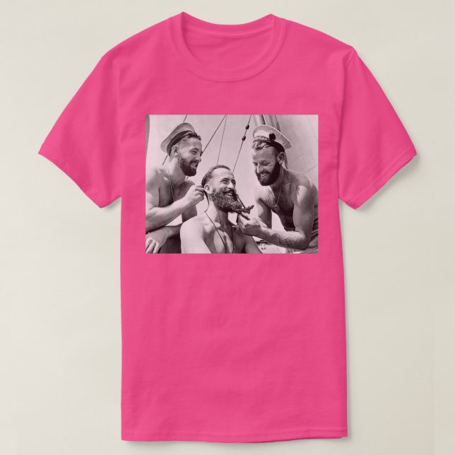Vintage Beard Trimming T-Shirt (Design Front)