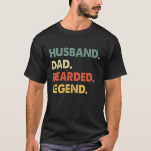 Vintage Bearded  Husband Dad Bearded Legend Men T-Shirt