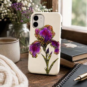 Vintage Bearded Iris Botanical Phone Case