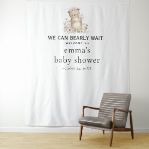 Vintage Bearly Wait Shower Backdrop Tapestry