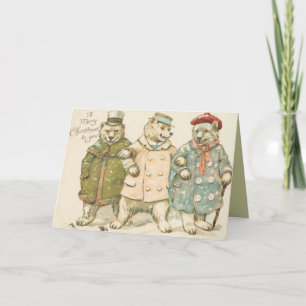 Vintage Bears Christmas Card