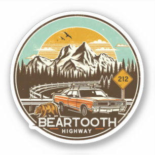 vintage Beartooth Highway us 212 montana road