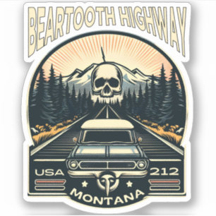 vintage Beartooth Highway us 212 montana road