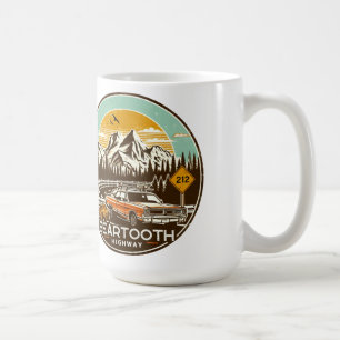 vintage Beartooth Highway us 212 montana road Coffee Mug