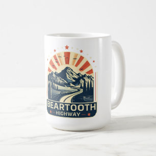 vintage Beartooth Highway us 212 montana road Coffee Mug