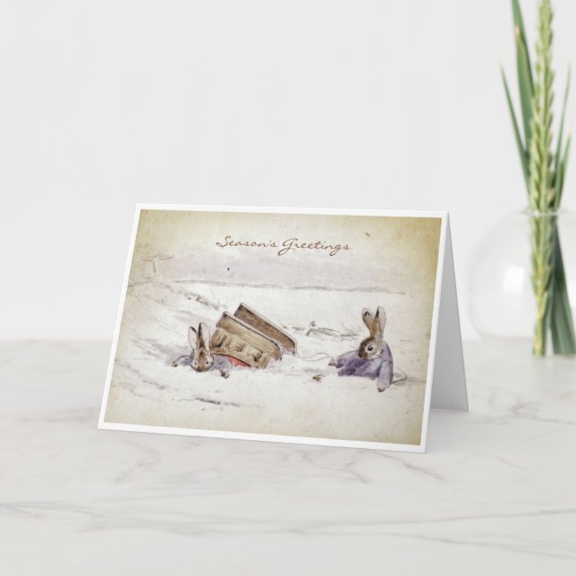 Vintage Beatrix Potter Christmas Greetings Holiday (Front)