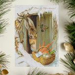 Vintage Beatrix Potter Christmas Greetings Holiday Card<br><div class="desc">Vintage Beatrix Potter illustration from 1893 featuring  one of her classic rabbits receiving a surprise for Christmas.  Delight your loved ones and friends with a bit of Christmas fairy tale nostalgia this year!</div>