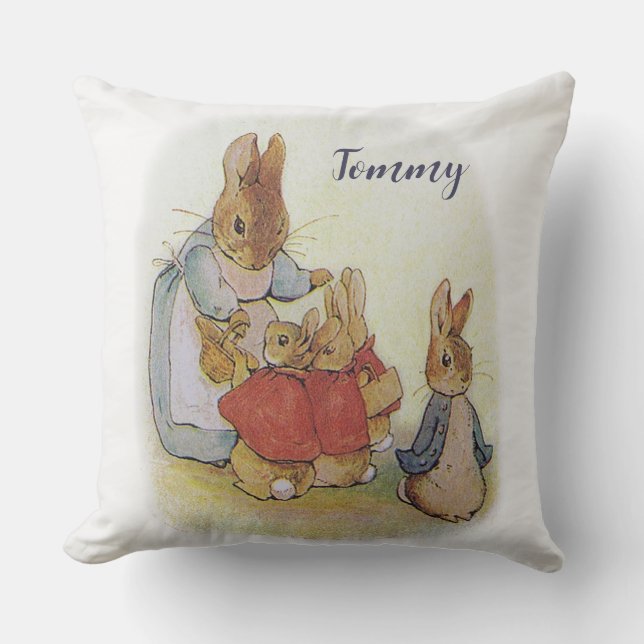 Vintage Beatrix Potter Peter the Rabbit  Cushion (Front)