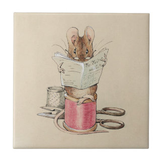 Vintage Beatrix Potter Tailor of Gloucester Mouse Tile