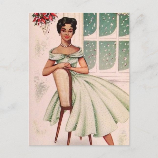 Vintage Beautiful African American Woman Postcard (Front)