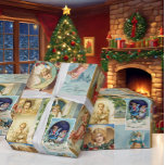 Vintage Beautiful Angels Victorian Christmas Cards Wrapping Paper<br><div class="desc">Vintage Christmas Angels Victorian Cards Pretty Wrapping Paper</div>
