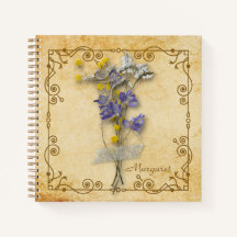 Vintage Beautiful Beige Dried Flowers with Name
