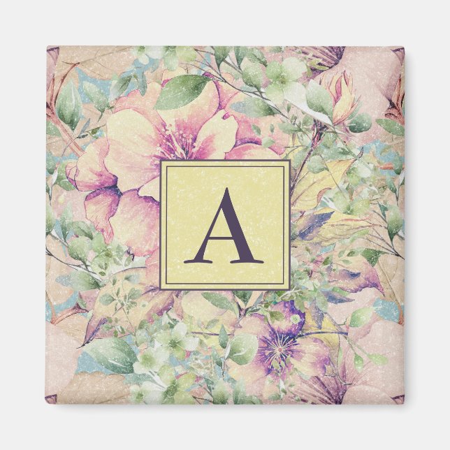 Vintage Beautiful Blush Florals Magnet (Front)
