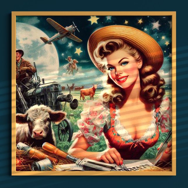 Vintage Beautiful Farm Girl Poster (Creator Uploaded)