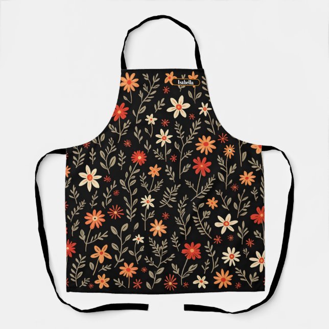Vintage Beautiful Floral Trendy Collection Apron (Front)