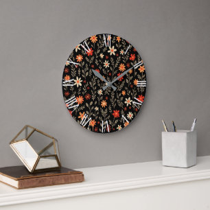 Vintage Beautiful Floral Trendy Collection Large Clock