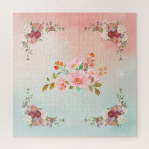 Vintage Beautiful Flowers, Flourishing Artwork Jigsaw Puzzle