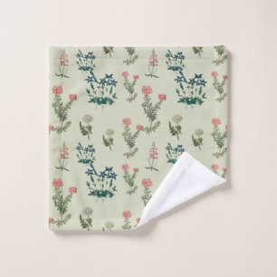 vintage beautiful herbs and wild flower art bath towel set