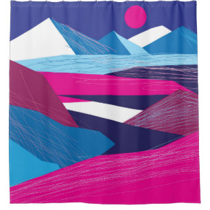 Vintage beautiful mountains and landscape with the shower curtain