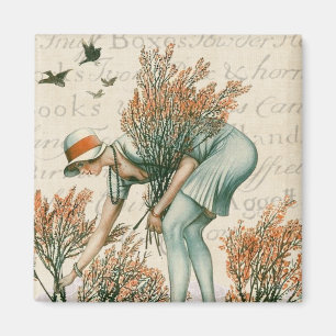 Vintage beautiful nature in the national park lady magnet