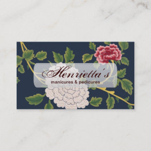 Vintage Beautiful Red & White Floral Business Card