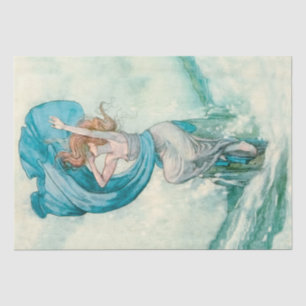 Vintage Beautiful Woman in stormy sea Decoupage Tissue Paper