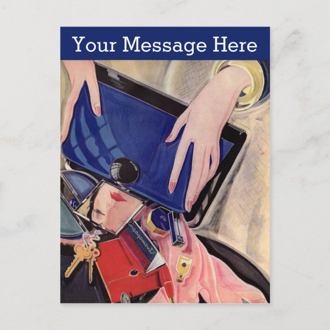 Vintage Beauty and Fashion Accessories Postcard (Front)