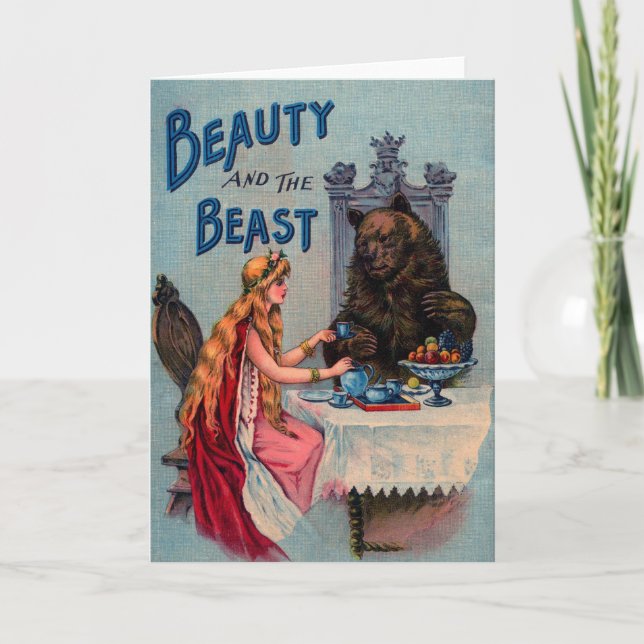 Vintage Beauty and the Beast Card (Front)