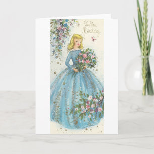 Vintage Beauty Birthday Card
