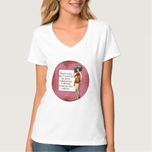 Vintage Beauty Drinking Wine Funny   T-Shirt