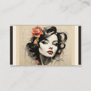 Vintage Beauty Parlour Hair Salon Stylist Cosmetic Business Card