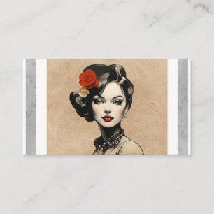 Vintage Beauty Parlour Hair Stylist Salon Cosmetic Business Card
