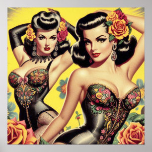Vintage Beauty Pin-Ups Poster