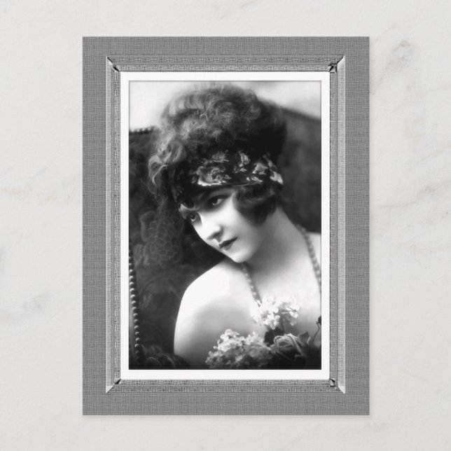 Vintage Beauty - Remembering - in black & white Postcard (Front)