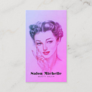 Vintage Beauty Salon Makeup Artist Business Card