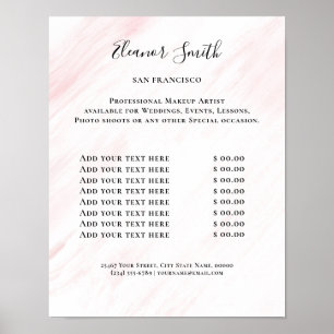 Vintage Beauty Salon Price List Poster
