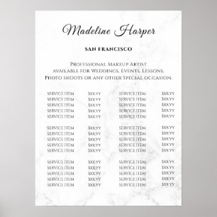 Vintage Beauty Salon Price List Poster